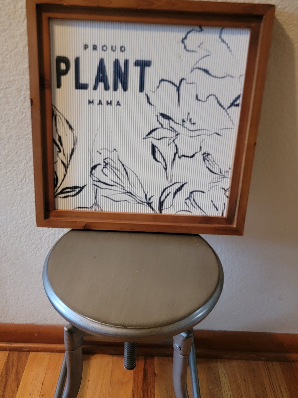 Proud Plant Mama Framed Wall Art - Wooden Frame, Black & White Botanical Print